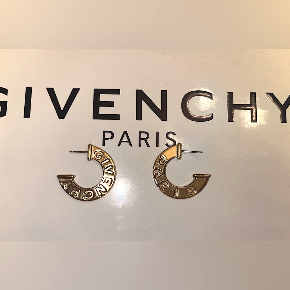 Stunning VTG Givenchy Paris Demi Hoop Earrings